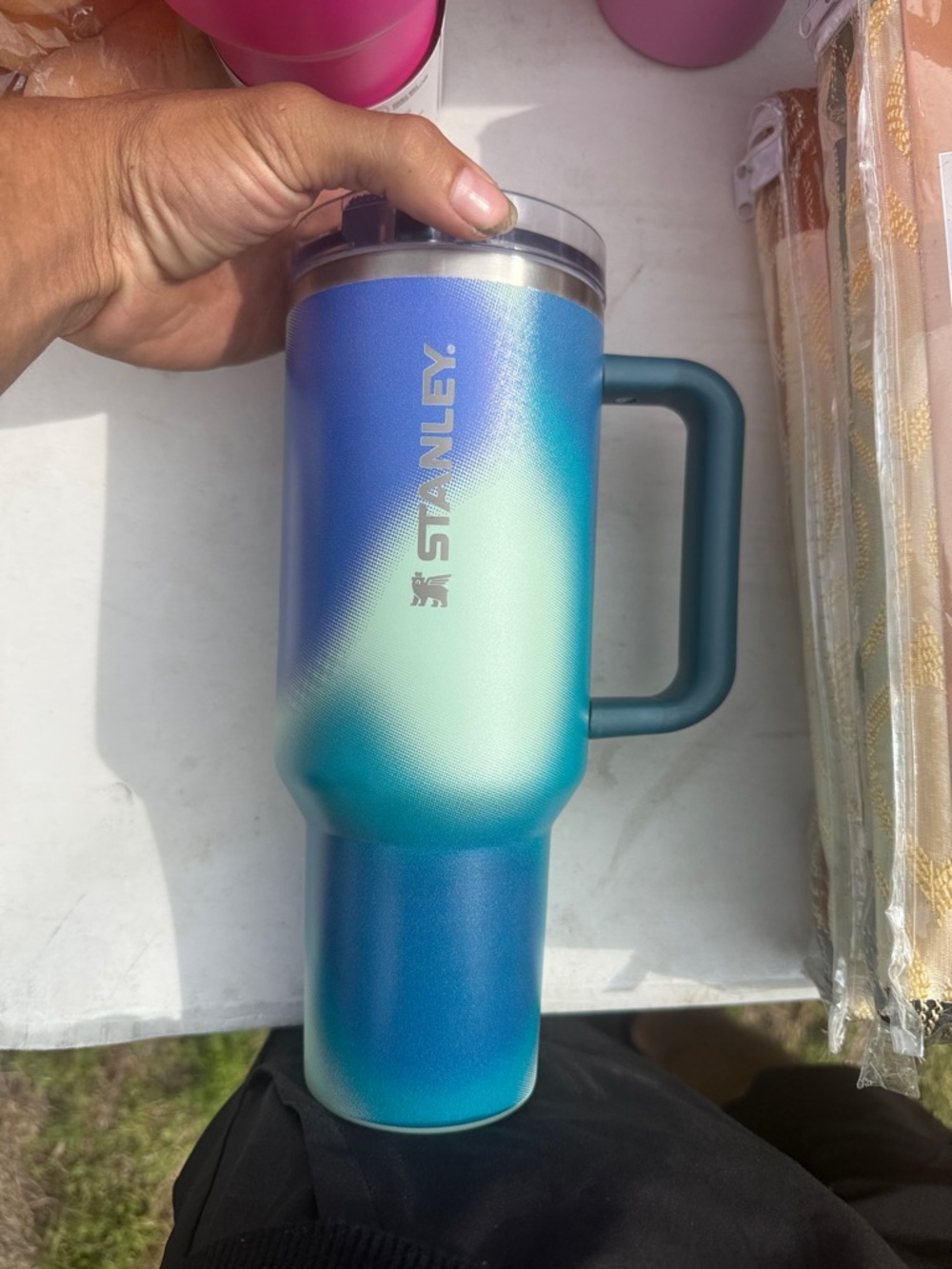 Stanley Ombre Teal to Blue Travel Mug with Handle